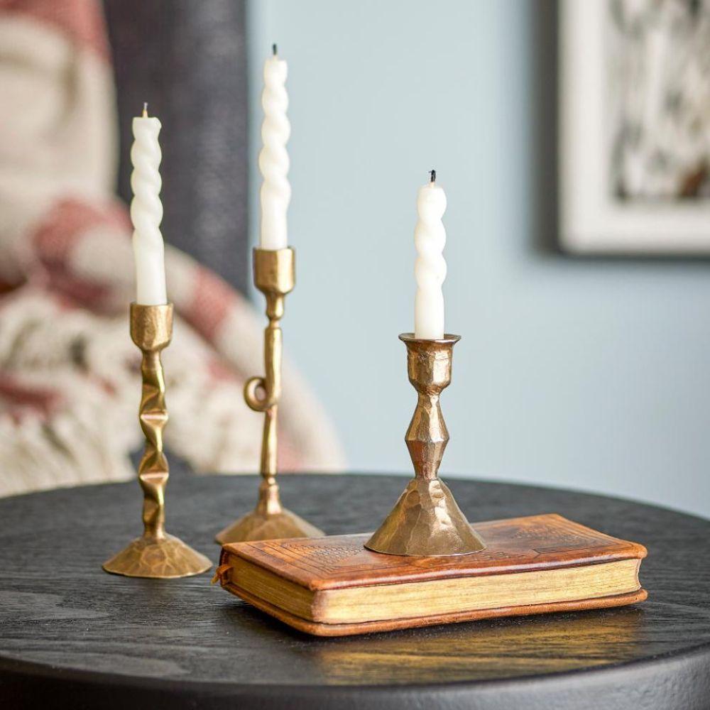 Elsa Candle Holder in Brass