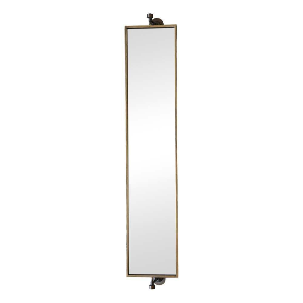Wall-Mounted Mirror - Antique Brass Finish