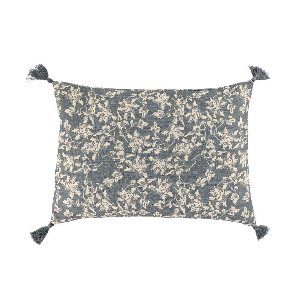 Tasseled Cushion in Midnight and Sand